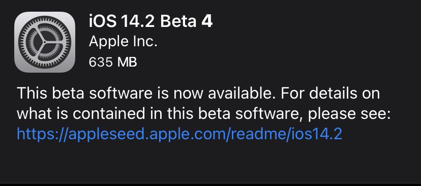 iOS 14.2 Beta 4 Download